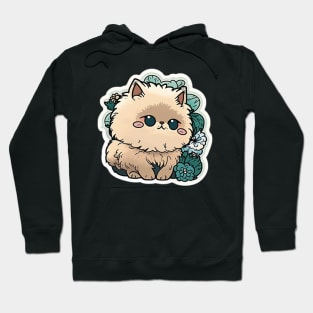 Elegant Persian Cat Sticker for Cat Lovers Hoodie